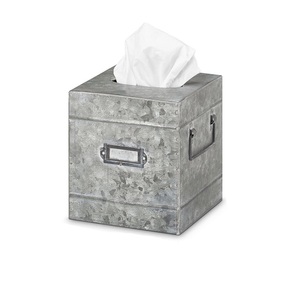 Trending Galvanized Metal Tissue Box Square Decorative Home Decor <b>Bathroom</b> Accessory Handcrafted Metal Napkin Box - Product Image 1