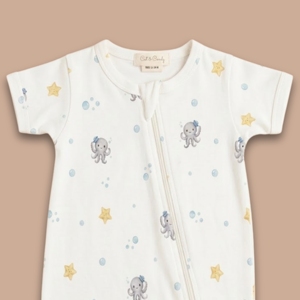Body de bebé orgánico con media cremallera y estampado Cot & Candy Lagoon Life Romper - Product Image 3