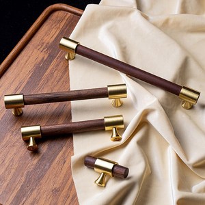 Tirador de Gabinete de Lujo de Madera y Latón, Tirador Cilíndrico Moderno para Cajones, Herraje Premium para Muebles de Cocina y Armarios, Artesanía Natural - Product Image 6