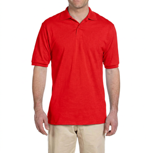 Polo en coton à manches courtes jaune uni pour homme Coupe classique Style décontracté Tissu respirant tricoté - Product Image 6