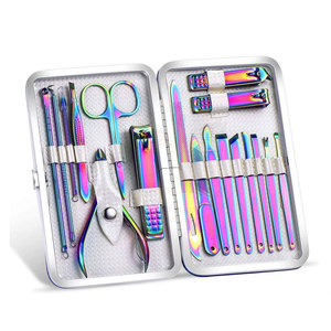 Nail Care 7-Piece Stainless Steel Manicure Pedicure <b>Kit</b> with Luxurious Leather <b>Bag</b> Professional Nail Grooming <b>Tools</b> - Product Image 2