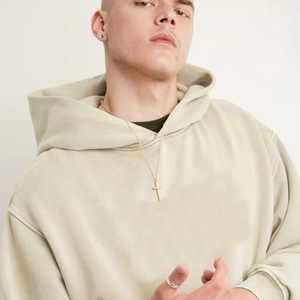Sudadera con capucha de forro polar para hombre, lisa, holgada, 390GSM, cortavientos, cómoda, para pedidos al por mayor, de peso pesado, cálida, bajo MOQ, precio económico. - Product Image 6