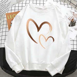 Sudadera con capucha para mujer, profesional, a la moda, con diseño de corazón, lisa, cálida, de forro polar, suave, con cuello redondo, informal - Product Image 2