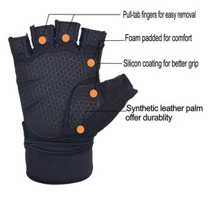 Gants de musculation professionnels mi-doigts en néoprène avec fermeture à lacets pour la gym et l'entraînement – Vente en gros - Product Image 3