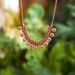 <b>Ruby</b> Coin <b>Necklace</b> Set Fashion Jewelry - Product Image 3