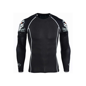 Ensemble de compression professionnel pour l'entraînement physique pour hommes, t-shirt extensible et leggings, vêtements de sport - Product Image 4