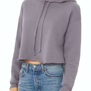 Sweat-shirt court à capuche pour femme, manches longues, décontracté, en molleton doux, style streetwear, pour la gym, couleur unie - Product Image 5