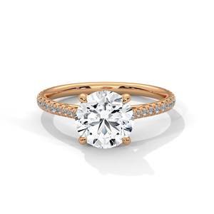 แหวนเพชรทองคำ 14K เพชรเพาะเลี้ยงในห้องปฏิบัติการ แหวนทองคำแท้ 18K สำหรับผู้หญิง สไตล์คลาสสิก รับรองโดย IGI แหวนหมั้น แหวนครบรอบ - Product Image 3