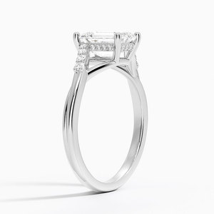 Bague BOJ 040 en argent 925, taille émeraude, avec halo dissimulé, diamant 2 carats couleur D VVS1, moissanite certifiée GRA, prix bas - Product Image 2