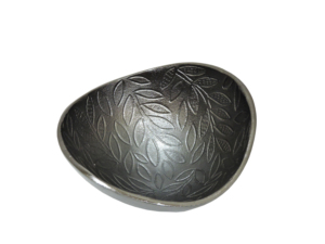 Cuenco de Metal Hecho a Mano con Patrón de Hojas Talladas, Diseño Tradicional Chino para Servir Comida y Decorar - Product Image 1