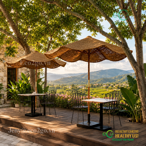 Parasol extérieur imperméable en fibre de coco naturelle pour jardins tropicaux, centres de villégiature, plages, hôtels et espaces de loisirs - Product Image 5