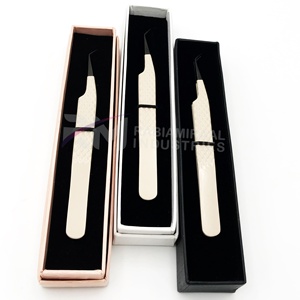 แหนบต่อขนตา RMI Super May คุณภาพดีเยี่ยม ปลายเงิน แบบเรียบ  90/45 องศา สำหรับต่อขนตาแบบ Boot Volume  ทำจากสแตนเลส ขนาด 10 มม. - Product Image 6