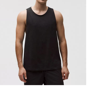High Quality <b>Men's</b> Sporty Summer Hooded Workout <b>Vest</b> Loose Stand Collar T-Shirt Fitness Breathable Gym Tank Tops Running Knitted - Product Image 3