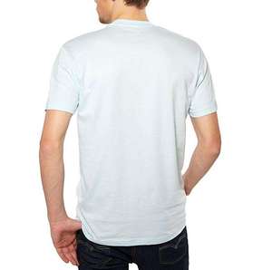 เสื้อยืดคอกลมแขนสั้นสีพื้นผ้าถักลำลองสำหรับผู้ชาย ทรงปกติ ผ้าเจอร์ซีย์คอตตอน 100% - Product Image 5