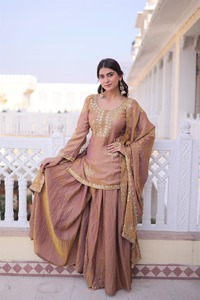 Indian Traditional Ethnic Salwar Kameez in Georgette with <b>Sequins</b> Embroidery Work Suit for Wedding Outfits for Women Fancy Wear - Product Image 3