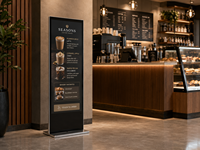 Afficheur publicitaire sur pied pour restaurant, écran LCD numérique sur pied de 55 pouces, kiosque pour menu de restaurant