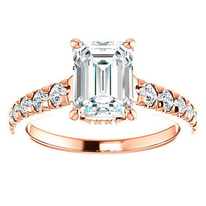 แหวนทองคำแท้ 14k/18k น่ารัก ประดับเพชรทรงเหลี่ยมมรกต เพชรเลี้ยงในห้องปฏิบัติการ แหวนหมั้น ได้รับการรับรองจาก IGI สำหรับผู้หญิงและเด็กผู้หญิง สวมใส่ในงานปาร์ตี้ - Product Image 6