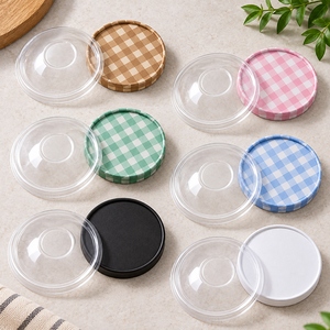 EcoRev ECO32 Tapas Desechables Ecológicas Planas/Curvas 100% Biodegradables de Plástico para Vasos, Tazones y Contenedores de Alimentos (Frío/Caliente) - Product Image 1