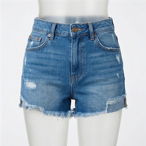 Women Breathable Denim Shorts Cotton <b>Button</b> Closure Female Booty <b>Jeans</b> Adult Girls Customized Color Casual Street Wear - Product Image 1