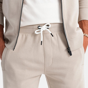 Ensemble sweat-shirt à capuche zippé et short pour homme, couleur unie, coton French Terry, vêtements décontractés d'été - Product Image 5