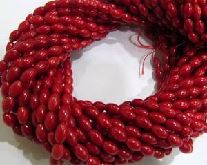 Beautiful Red Coral Barrel <b>Drum</b> Shape 5x8mm Beads Strand 16 Inches Long Jewelry Making Beads Sold Per Strand - Product Image 1