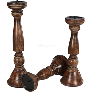 Portavelas de madera hecho a mano de primera calidad, acento decorativo elegante para bodas y eventos, disponible a un precio asequible - Product Image 6