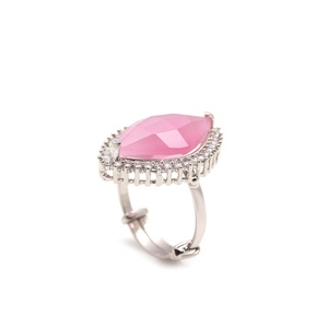 Rose Quartz Halo <b>Ring</b> 925 Sterling Silver Marquise Cut Pink Gemstone Elegant Statement <b>Ring</b> Gift for Her - Product Image 2