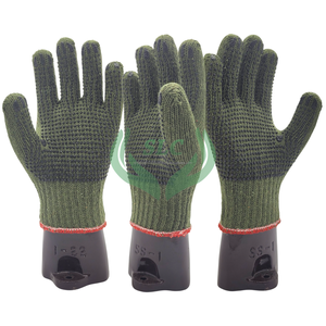 Guantes DE SEGURIDAD DE punteado de algodón de Color militar verde Premium tela de punto de ajuste fuerte protección de brazo de mano antideslizante antiimpacto - Product Image 6