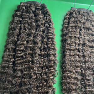 Estilo caliente 100% cabello humano virgen sin procesar estilo caliente cabello crudo negro rizo birmano doble paquetes dibujados de Qhair - Product Image 3