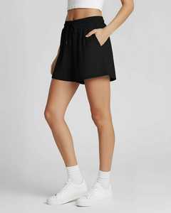 Pantalones cortos para mujer, ropa informal de verano, ligeros, transpirables, mezcla de algodón, cintura elástica, suaves, elásticos, cómodos, para uso diario - Product Image 4