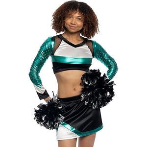 Uniforme Personalizado de Animadoras para Mujer, Conjunto de Falda y Top para Equipo Deportivo, Ropa de Rendimiento, Poliéster y Spandex - Product Image 6