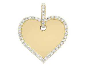 Pendentif Cœur Sertie de Pierres Moissanite en Or Jaune, Fabrication Indienne, Bijoux Hip Hop pour Hommes et Femmes, Cadeau en Vente - Product Image 5