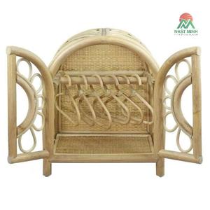 High Quality Natural Rattan Doll <b>Wardrobe</b> Cabinet Kids Bedroom Playroom Storage <b>Rustic</b> Nursery Furniture Eco-Friendly Toy - Product Image 2