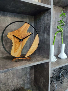 Horloge murale décorative silencieuse en résine et bois pour la décoration intérieure, le bureau et la maison - Product Image 6