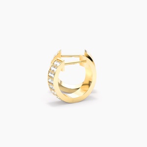 Pendientes de Aro de Oro Sólido de 10K con Diamantes Cultivados en Laboratorio Certificados por IGI, Corte de Doble Hilera, Engaste en Canal, Joyería Fina de Lujo para Boda, para Mujer - Product Image 3
