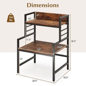 Heavy Duty 3-Tier Microwave Stand with 2 Open <b>Shelves</b> and Metal Frame Elegant Ladder <b>Shelves</b> - Product Image 5