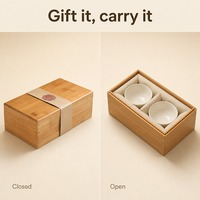Boîte à thé en bois avec insert doublé de feutre et couvercle, boîte cadeau pour emballage de thé compartimenté