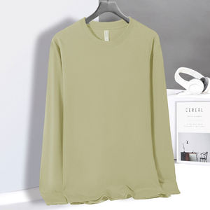 Camiseta de Algodón Premium, Cuello Redondo, Corte Regular, Manga Corta/Larga, Lisa, Básica, Informal, Personalizable, al por Mayor - Product Image 2