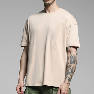 เสื้อยืดสตรีทแวร์ผู้ชายทรงหลวมผ้าฝ้ายวินเทจไซส์ใหญ่ขายส่งแบบ OEM - Product Image 3