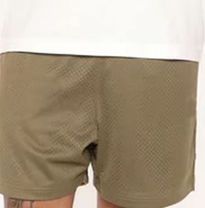 Summer Wear New Fashion Breathable Anti-UV Mesh Shorts Men Elastic Waistband Polyester/Cotton Solid Casual with Customization - Product Image 3