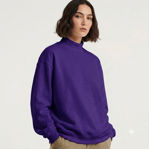 เสื้อสเวตเตอร์ถักคอเต่าสีพื้นขนาดใหญ่สำหรับผู้หญิงแขนยาวสวมใส่สบายๆในฤดูใบไม้ร่วง - Product Image 1