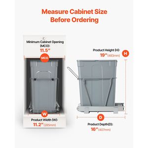 Contenitore per Rifiuti Estraibile da 35 QT per Mobili da Cucina, Bidone in Metallo Resistente, Contenitore per Riciclaggio, Organizzatore per Armadietti - Product Image 4