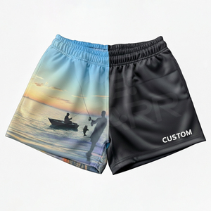Pantalones Cortos de Pesca Personalizados para Hombre y Mujer, Transpirables, 100% Poliéster, con Cierre de Cremallera, UPF 35, 180g - Product Image 1