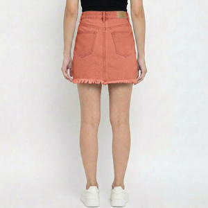 Jupe-short en jean bleu pour femme, taille haute, boutonnée sur le devant, mini-jupe décontractée, mode estivale, streetwear, vêtements de tous les jours, bas de tenue - Product Image 4