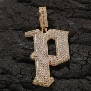 Colgante de Letra Hip Hop Iced Out de Plata de Ley 925 con Moissanita, Charm Inicial Chapado en Rodio, Joyería con Nombre - Product Image 2