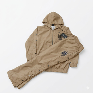 Ensemble de survêtement coupe-vent en nylon personnalisable pour homme GUCHA SPORTS OEM, style streetwear, fermetures éclair, col montant, résistant au vent - Product Image 1