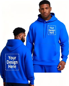Custom Blue Hooded Sweatshirt Adults Casual All Seasons Promotional Wear Digital Printing Front And <b>Back</b> Design - Product Image 1