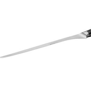 Couteaux à découper longs noirs à triple rivet et manche argenté pour trancher la jambonnette, la viande, la présentation alimentaire et le service en cuisine à usage quotidien - Product Image 6