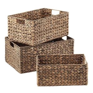 Water Hyacinth <b>Basket</b> <b>Storage</b> with Lid Lightweight Handmade Woven <b>Basket</b> Eco Friendly Natural Fiber Organizer for Office Bedroom - Product Image 6