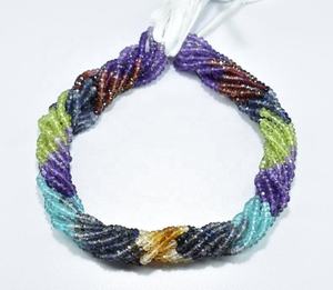 Cuentas de piedras preciosas sueltas facetadas de forma redonda múltiple Natural increíble calidad pulido Rondelle fabricación de joyas cuentas de piedra - Product Image 5